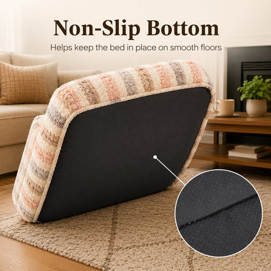 Komavic Plush Dog Sofa Bed with Bolster Support