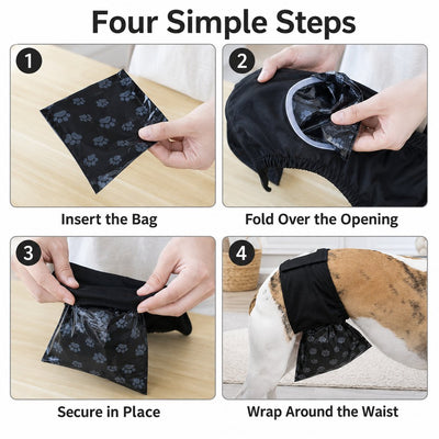 Komavic Reusable Male Dog Urine Collection Wrap with 50 Bags 