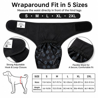 Komavic Reusable Male Dog Urine Collection Wrap with 50 Bags 