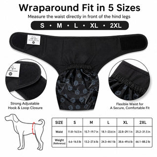 Komavic Reusable Male Dog Urine Collection Wrap with 50 Bags