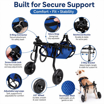 Komavic Small Dog Wheelchair for Back Legs