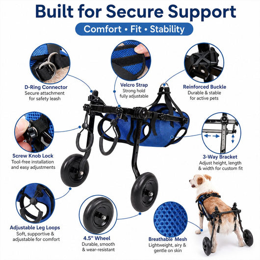 Komavic Small Dog Wheelchair for Back Legs