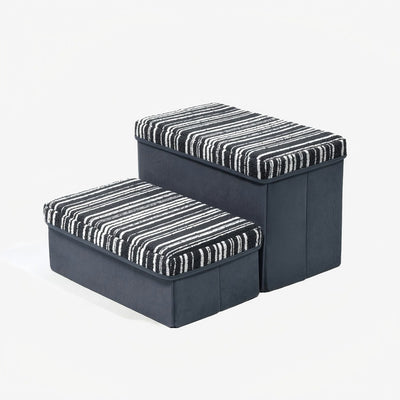 Komavic Textured Stripe Dog Stairs with Storage