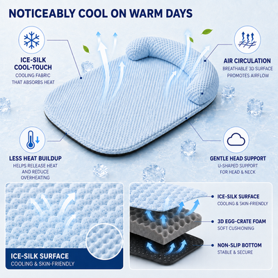 Komavic Cooling Pet Bed with Raised Bolster