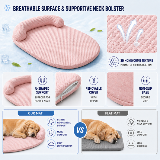 Komavic Cooling Pet Bed with Raised Bolster