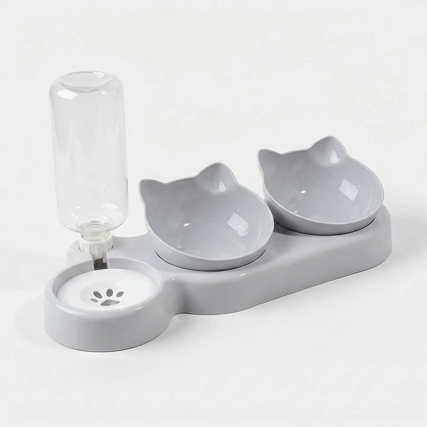 Komavic 3-in-1 Cat Feeding Station with Gravity Waterer