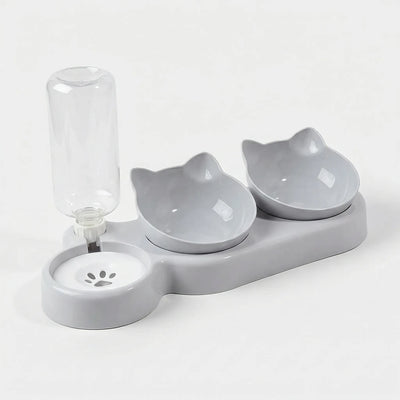 Komavic 3-in-1 Cat Feeding Station with Gravity Waterer