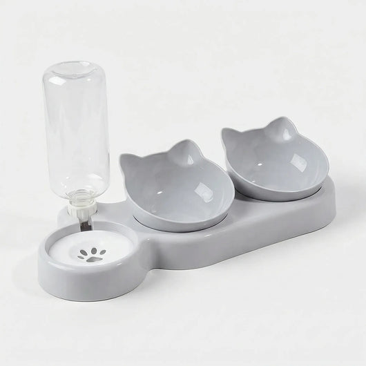 Komavic 3-in-1 Cat Feeding Station with Gravity Waterer