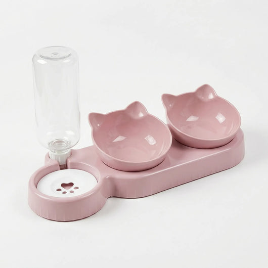 Komavic 3-in-1 Cat Feeding Station with Gravity Waterer