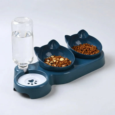 Komavic 3-in-1 Cat Feeding Station with Gravity Waterer