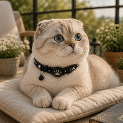 Komavic GPS Cat Collar Smart Tracker & Reflective Fit