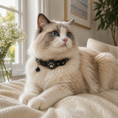 Komavic GPS Cat Collar Smart Tracker & Reflective Fit