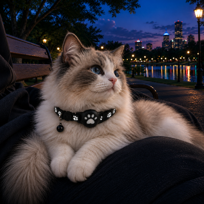 Komavic GPS Cat Collar Smart Tracker & Reflective Fit