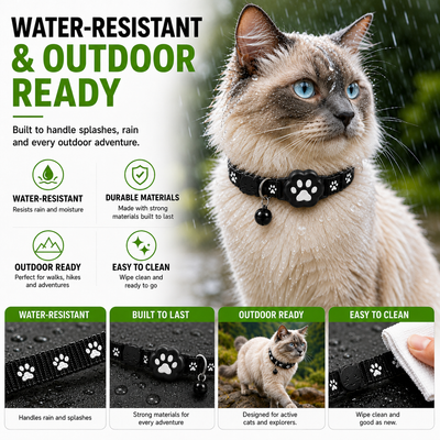 Komavic GPS Cat Collar Smart Tracker & Reflective Fit