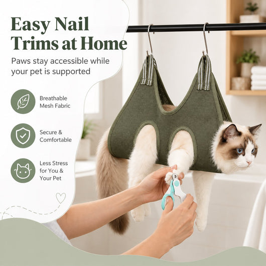 Pet Grooming Sling Bag with 4-Leg Access & Breathable Mesh