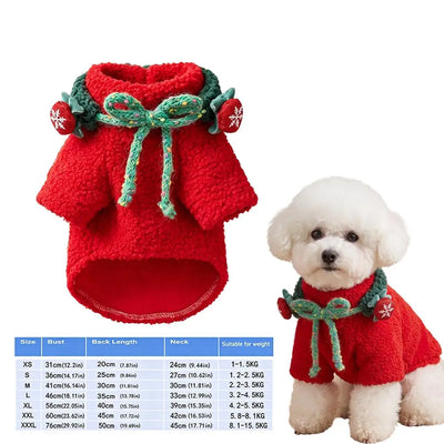 Komavic Plush Christmas Sweater for Small Dog and Cat