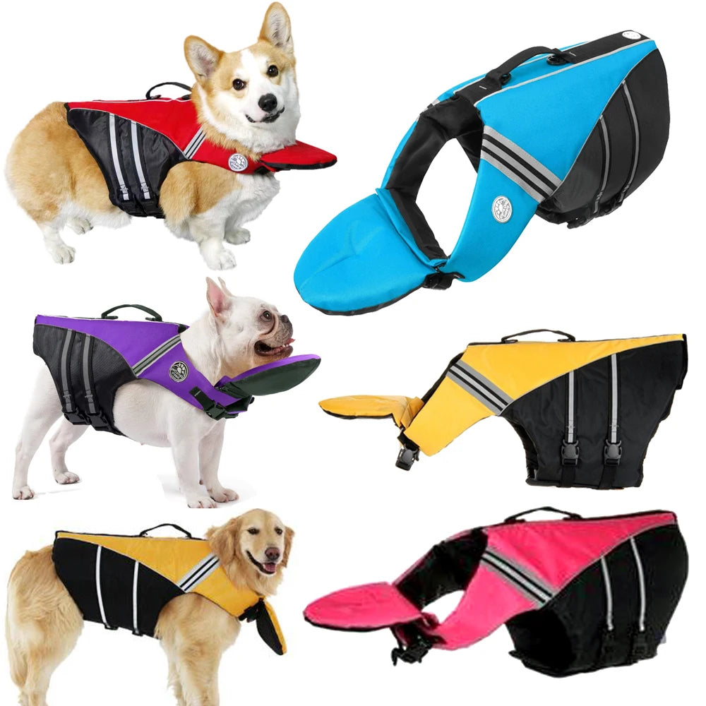 Reflective Dog Life Jacket With Neck Float Pad