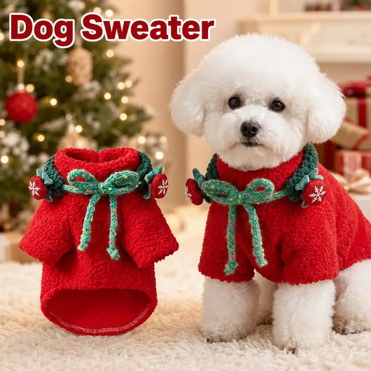 Komavic Plush Christmas Sweater for Small Dog and Cat