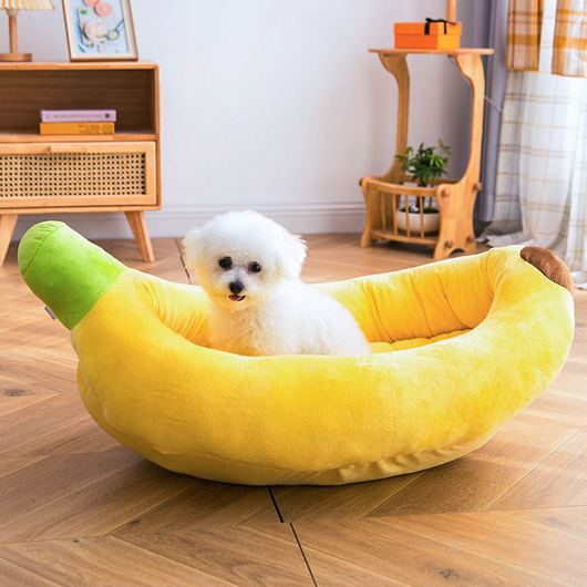 Komavic Banana-Shaped Dog Bed with Plush Filling