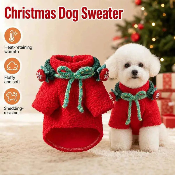 Komavic Plush Christmas Sweater for Small Dog and Cat