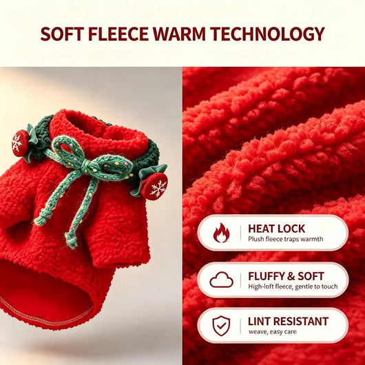 Komavic Plush Christmas Sweater for Small Dog and Cat