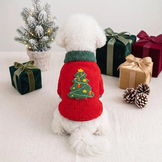 Komavic Plush Christmas Sweater for Small Dog and Cat