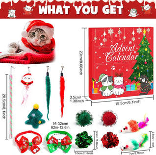 Komavic Cat Advent Calendar 2026, 24-Day Christmas Countdown Gift Set with Interactive Chew Toys, Ropes & Accessories
