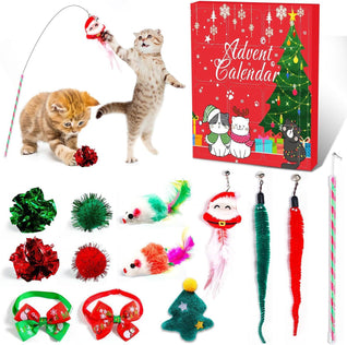 Komavic Cat Advent Calendar 2026, 24-Day Christmas Countdown Gift Set with Interactive Chew Toys, Ropes & Accessories