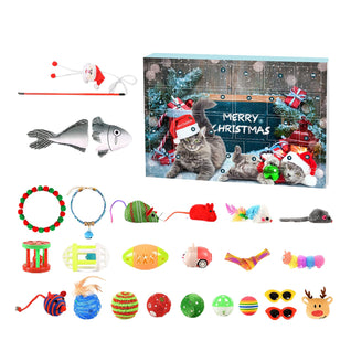 Komavic Cat Advent Calendar 2026, 24-Day Christmas Countdown Gift Set with Interactive Chew Toys, Ropes & Accessories