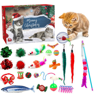 Komavic Cat Advent Calendar 2026, 24-Day Christmas Countdown Gift Set with Interactive Chew Toys, Ropes & Accessories