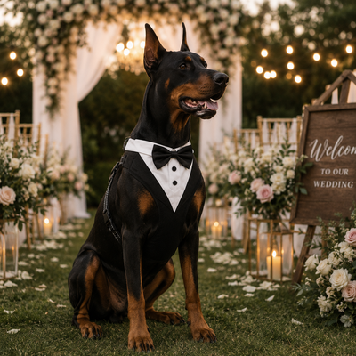 Komavic Tuxedo Dog Harness with Bow Tie
