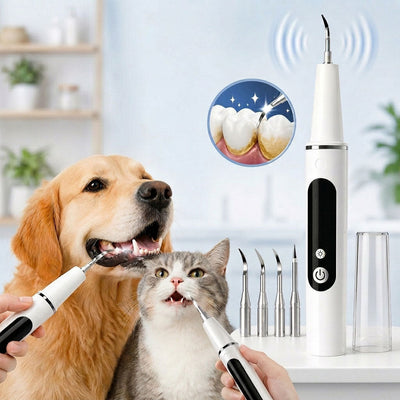 Ultrasonic Pet Dental Cleaner for Dogs & Cats with 5 Cleaning Modes, LED Light & USB-C Rechargeable Design