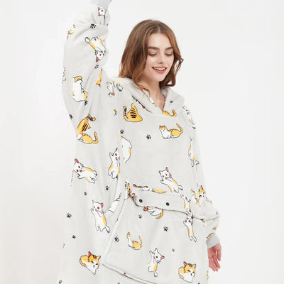 Komavic Oversized Cozy Pet Pouch Hoodie for Cats & Dogs