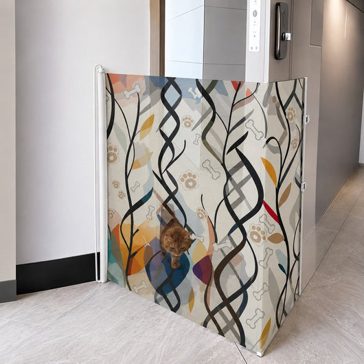 No-Drill Retractable Pet Gate for Doorways