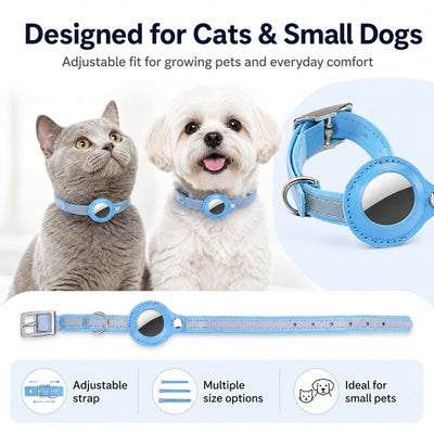 Komavic AirTag Pet Collar Reflective Tracking Holder