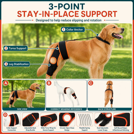 Komavic Adjustable Dog Knee Support Brace
