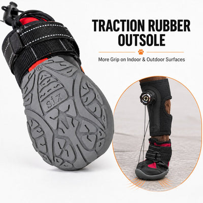 Komavic Adjustable Tension-Dial Dog Paw-Lift Support Boots – For Indoor Floors & Outdoor Walks, Paw Dragging & Scuffing Support