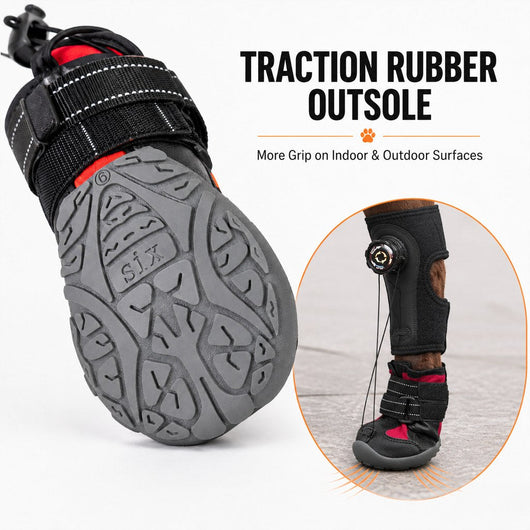 Komavic Adjustable Tension-Dial Dog Paw-Lift Support Boots – For Indoor Floors & Outdoor Walks, Paw Dragging & Scuffing Support