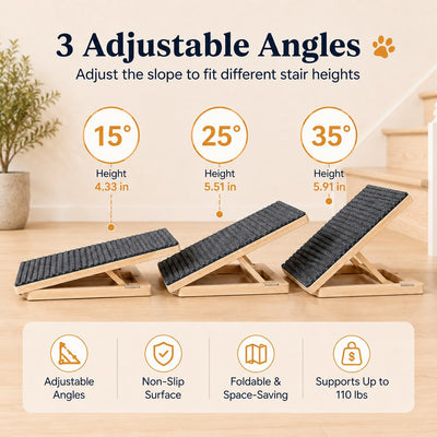 Komavic Foldable Wooden Dog Stairs