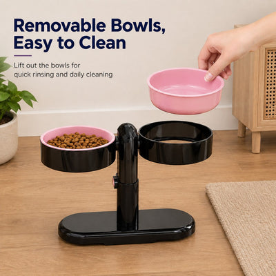 Komavic Elevated Pet Bowl Adjustable & Space-Saving