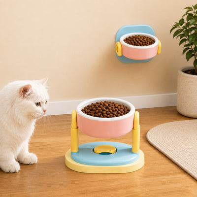 Komavic Elevated Pet Bowl Adjustable & Space-Saving