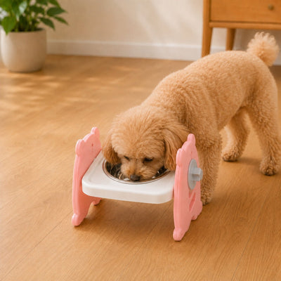 Komavic Elevated Pet Bowls Adjustable Feeding Stand