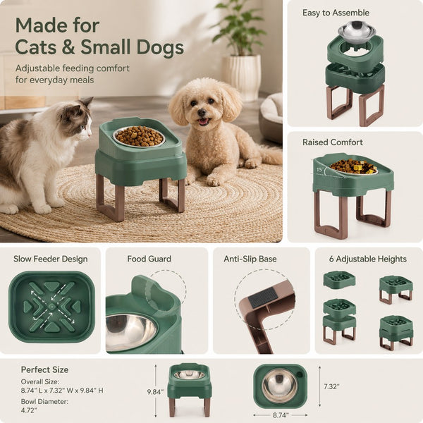 Elevated Slow Feeder Pet Bowl