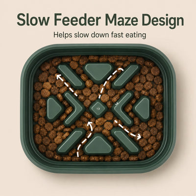 Elevated Slow Feeder Pet Bowl