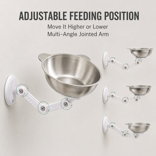Komavic Adjustable Wall-Mounted Pet Bowl