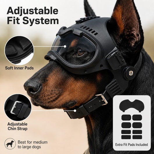 Komavic K9 Dog Helmet with Goggles