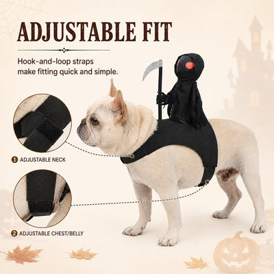 Komavic Grim Reaper Pet Costume 3D Halloween Rider