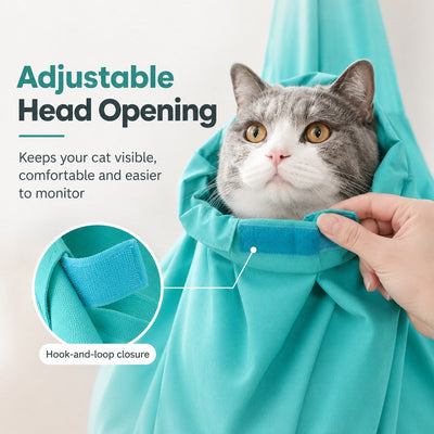 Cat Grooming Bag – Soft Restraint Carrier for Vet Visits & Nail Trimming