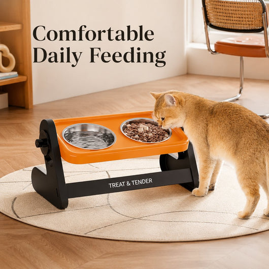 Komavic Elevated Pet Bowls Adjustable Feeding Stand