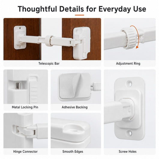 Adjustable Pet Door Latch for Litter Rooms - Let Cats In & Help Keep Dogs Out